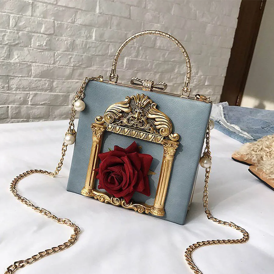 

Emboss Applique Frame Clip Handbags Women Crossbody Bag Designer Chains Shoulder Messenger Bags Ladies PU Leather Clutch Purses
