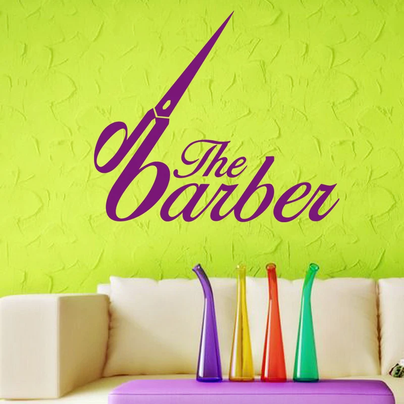 Man Barber Shop Sticker Name Time Chop Bread Decal Haircut Shavers Posters Vinyl Wall Art Decals  Windows Decoration Mural Mb057