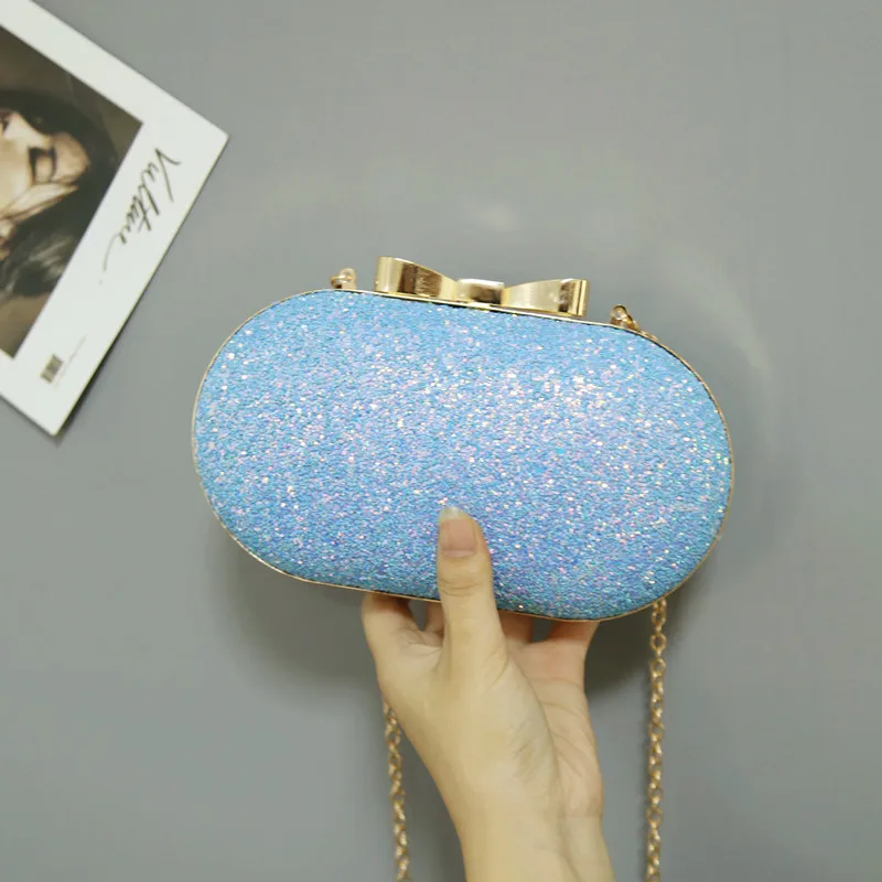 

Bag female bag 2018 new butterfly lock buckle dinner single shoulder diagonal package oval matte hit color hand small