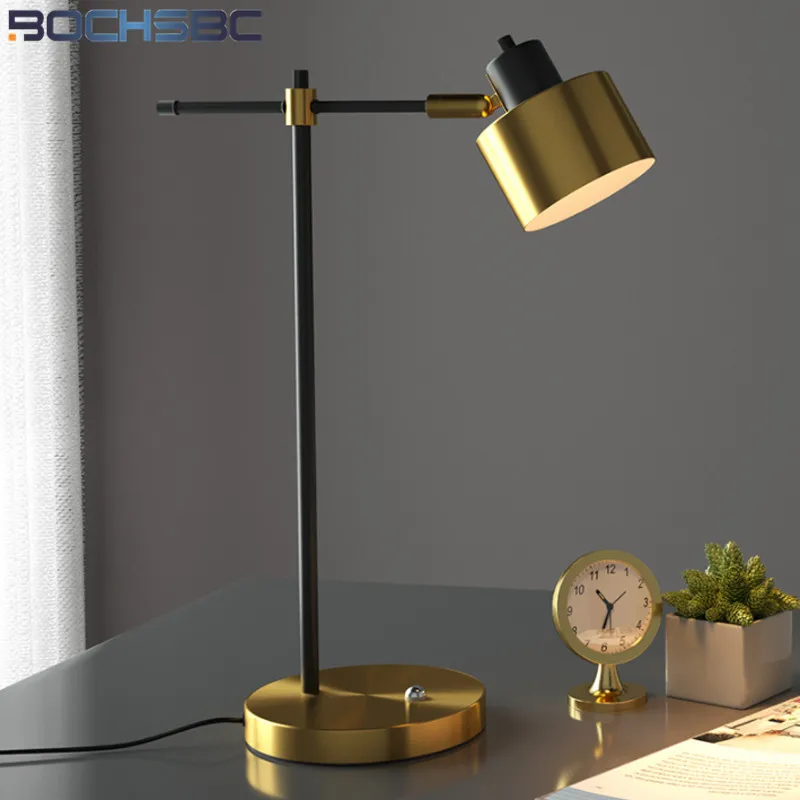 BOCHSBC Американская металлическая настольная лампа с сенсорным выключателем, лампа для прикроватной тумбочки, лампы для спальни, домашний деко