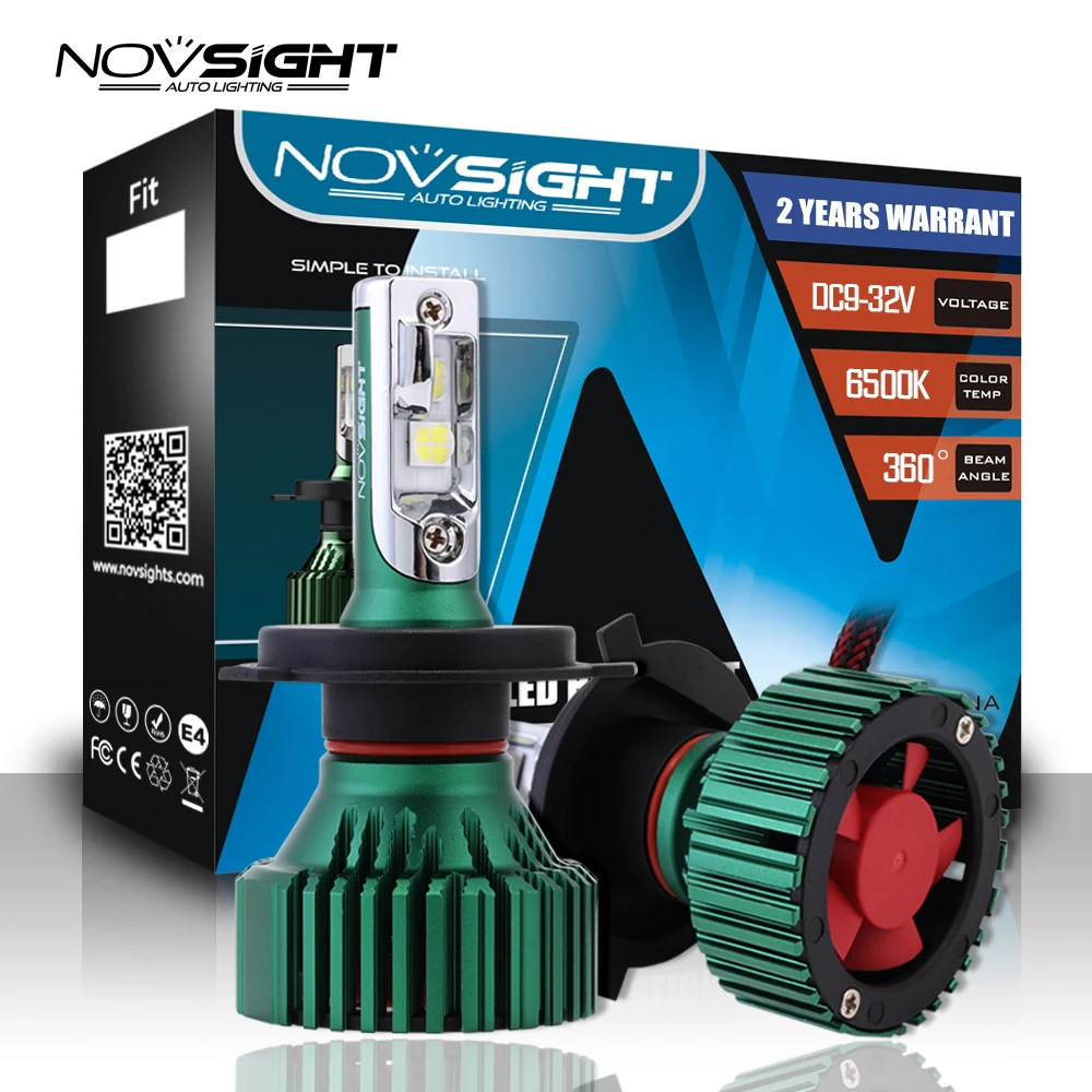 Светодиодсветодиодный лампа NOVSIGHT 6500K H4 H7 H11 H8 HB4 HB3 9005 55 000 60 Вт 9006 лм автомобильный