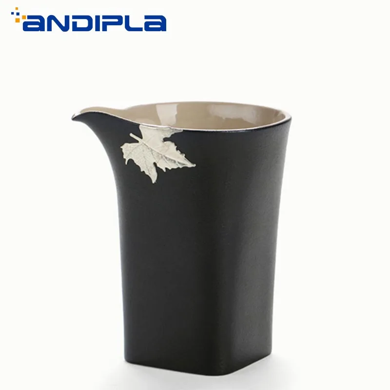 215ml Black Zen Coarse Pottery Fair Mug Boutique Handmade Inlaid Tin Maple Leaves Kung Fu Tea Set Milk Coffee Cup Teacup Tea Sea 215ml Black Zen Coarse Pottery Fair Mug Boutique Handmade Inlaid Tin Maple Leaves Kung Fu Tea Set Milk Coffee Cup Teacup Tea Sea