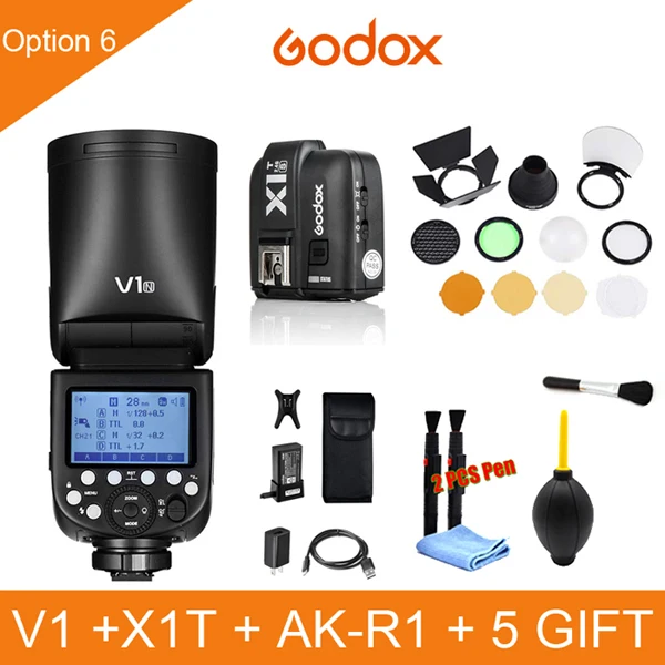 Godox V1 флэш-V1C V1N V1S V1F V1O ttl 1/8000s HSS Литиевая Батарея Вспышка Speedlite для цифровой зеркальной камеры Canon Nikon sony Fuji Olympus - Цвет: Синий