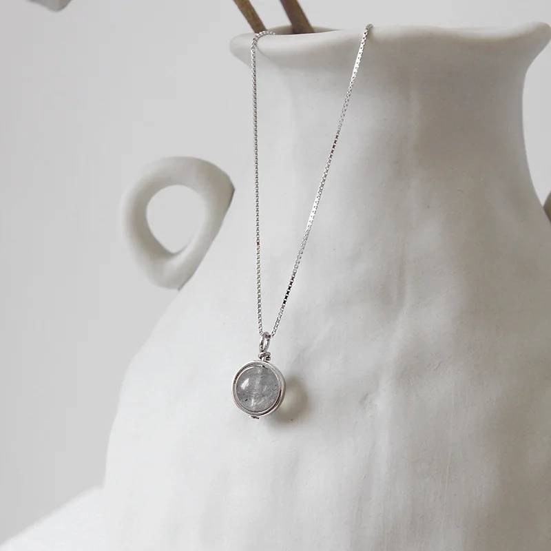 SHANICE 925 пробы серебряные ожерелья и подвески для женщин Элегантный лунный камень короткое ожерелье ювелирные изделия из стерлингового серебра Bijoux Femme