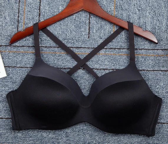 

Women's New PLus Size Full Coverage wire free black T-Shirt Bra