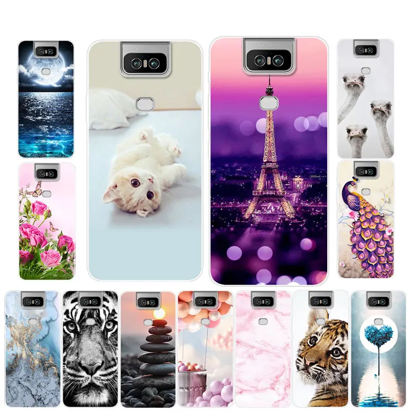 

For Asus Zenfone 6 ZS630KL Case Printed Soft TPU Back Coque Phone Cover For Asus Zenfone 6 2019 Silicon Case Zenfone6 ZS630KL 6Z