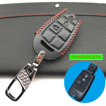 

For Fiat Chrysler 300 DODGE JCUV Ddart Jeep Grand Cherokee Compass Patriot Car Styling 4 Buttons Leather Cover Case Key Car
