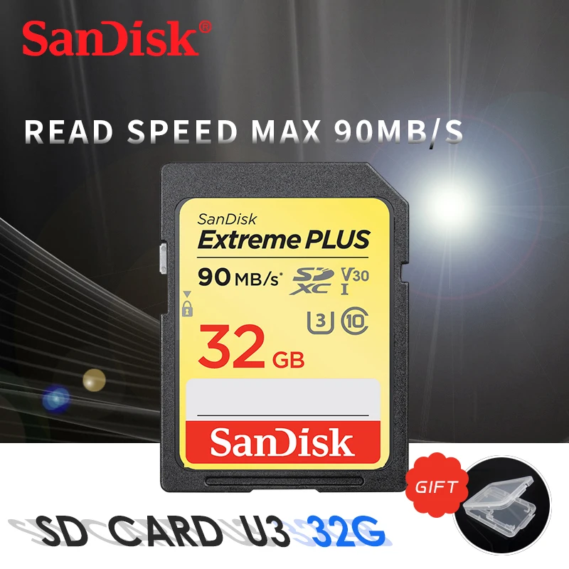 Original 90MB/s Sandisk Extreme U3 C10 SD Card Extreme 32GB SDHC GPS