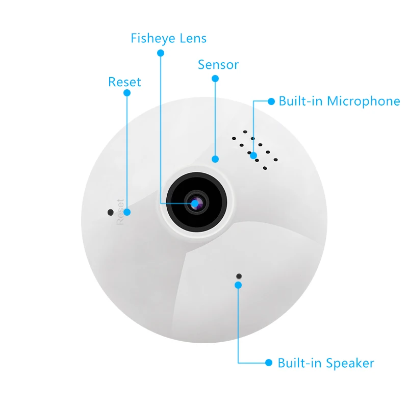 Лампа с Wi-Fi IP мини-камерой 960P HD для домашнего видеонаблюдения, беспроводная панорамная видеокамера с углом обзора 360 градусов, поддержка TF карты