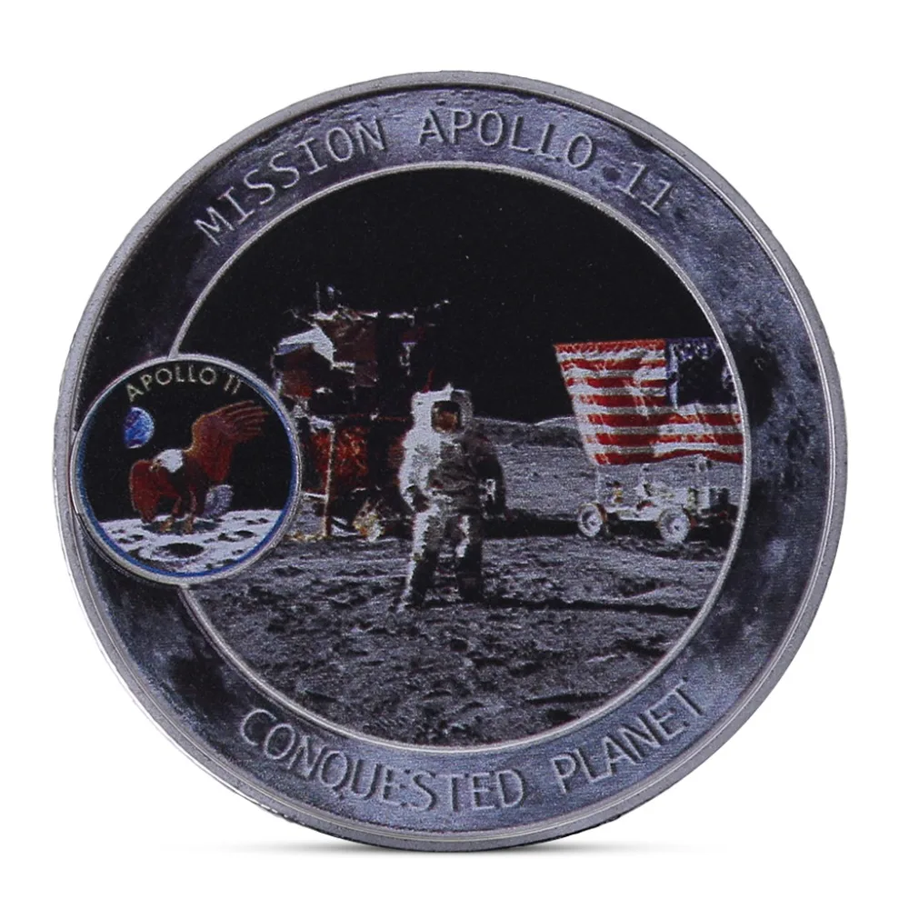 Меркурий Близнецы Аполлон 50-летия памятная монета США космонавты на Луне следа коллекционные монеты Li