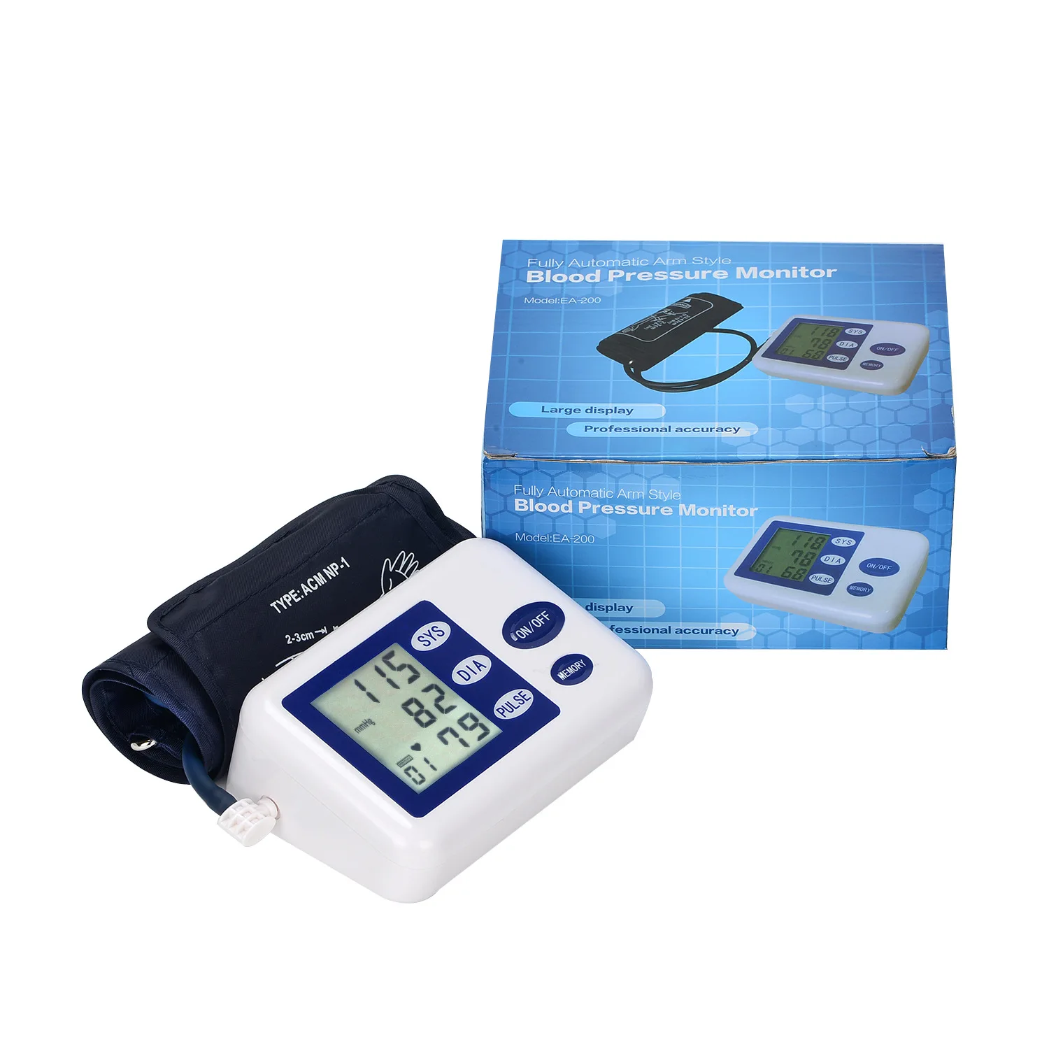 

English Version Full Automatic Digital Blood Pressure Monitor Pro Upper Arm Cuff Tonometer