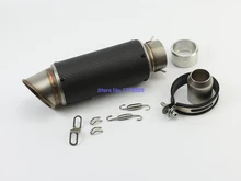 Carbon Fiber ID:51mm/61mm L:295mm Motorbike Exhaust Pipe Muffler Escape Damper Motorcycle Muffler Exhaust Imitation Titanium
