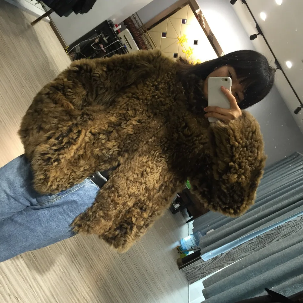 

SQXR FUR lady leather jacket women shearling leather jacket high quality women fur coat double-faced fur jacket