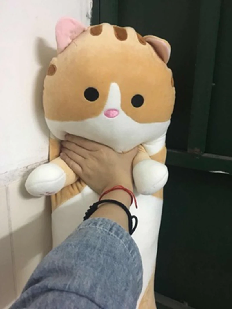Cute Kitten Plush Sleeping Pillow Doll Big Stuffed Cartoon Cat Toy Funny Kawaii Leisure Boyfriend Pillow for Lover Children Gift 35inch 90cm DY50307(16)