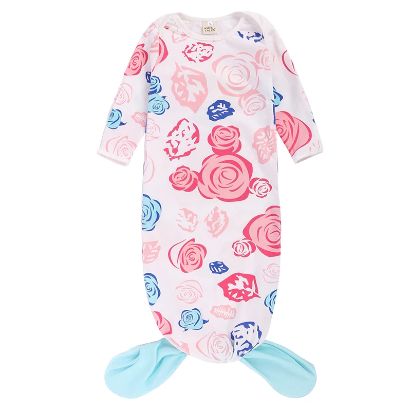 Новый спальный мешок Пингвин/медведь/цветок/Русалка узором для новорожденных мальчиков и девочек осень-весна с длинным рукавом спальные