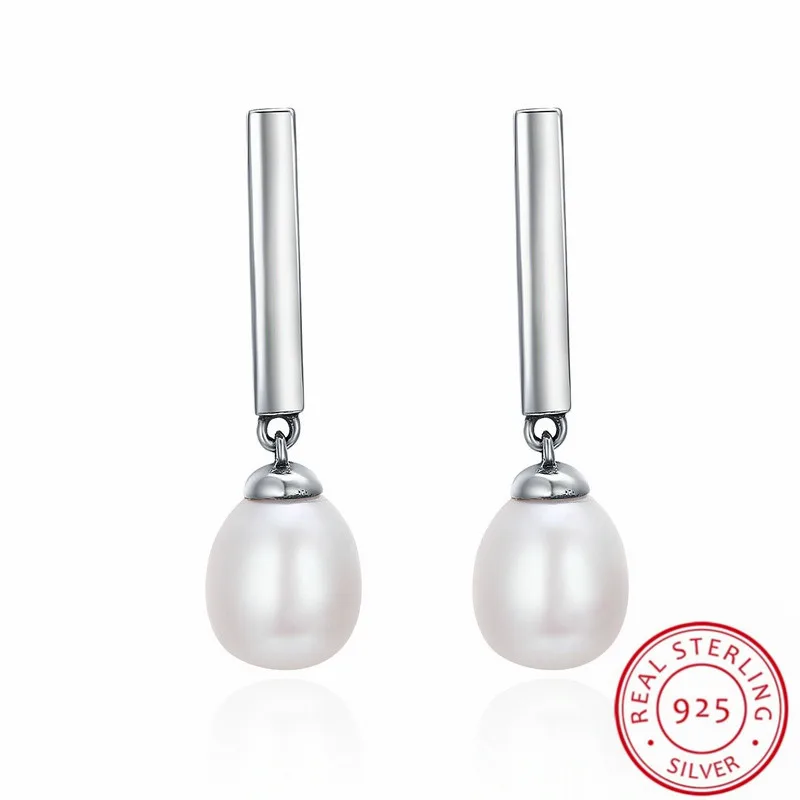 

Wholesales Jewelry New Style Simple Pattern S925 Sterling Silver Earrings with Elegant Pearl For Women's Wedding Jewelry Gifts
