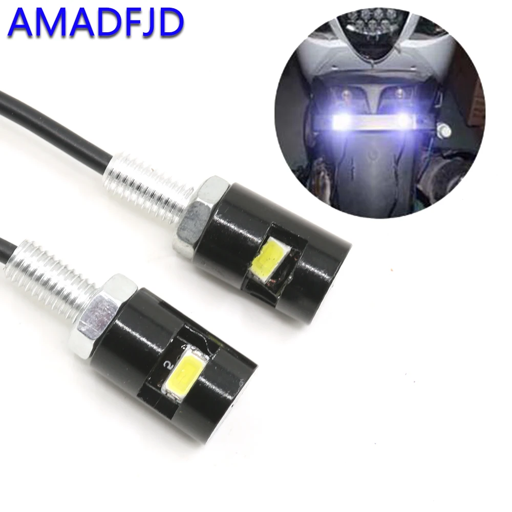 

AMADFJD Car Licence Plate Light Car-Styling Motorcycle LED Turn Signal Light Flashers Blinker Side Lamp Fit For Universe License