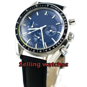 

new 40mm bliger Blue sterile dial week day multifunction Mechanical automatic mens watch