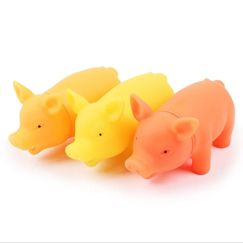 Vinyl Rubber Pig Shape Pet Squeak Toys Dog Cat Puppy Chew Sound Toys