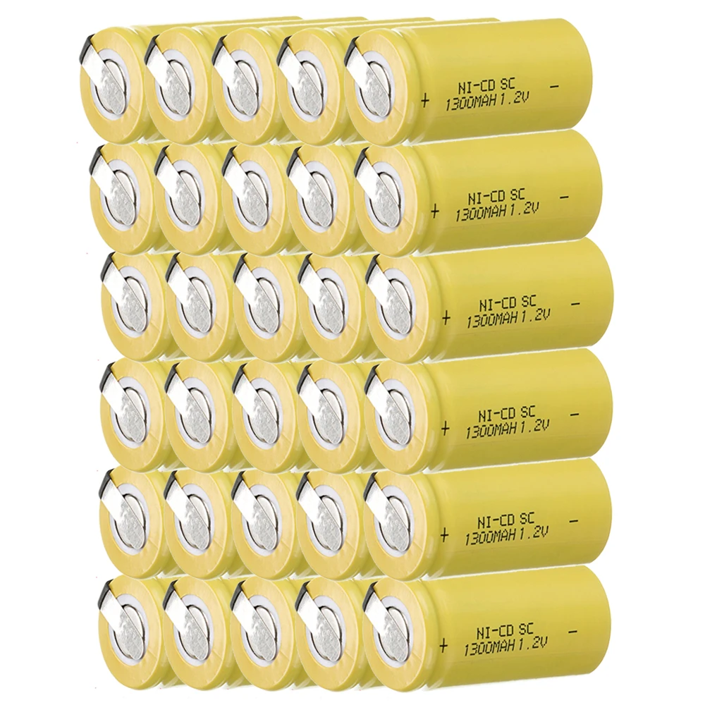 

Lowest price 30 piece SC battery 1.2v batteries rechargeable 1300mAh nicd battery for power tools akkumulator