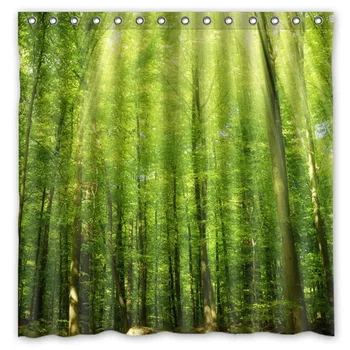 

High Quality Custom Waterproof Bathroom Curtains Rainforest Polyester Fabric Shower Curtain 180*180cm