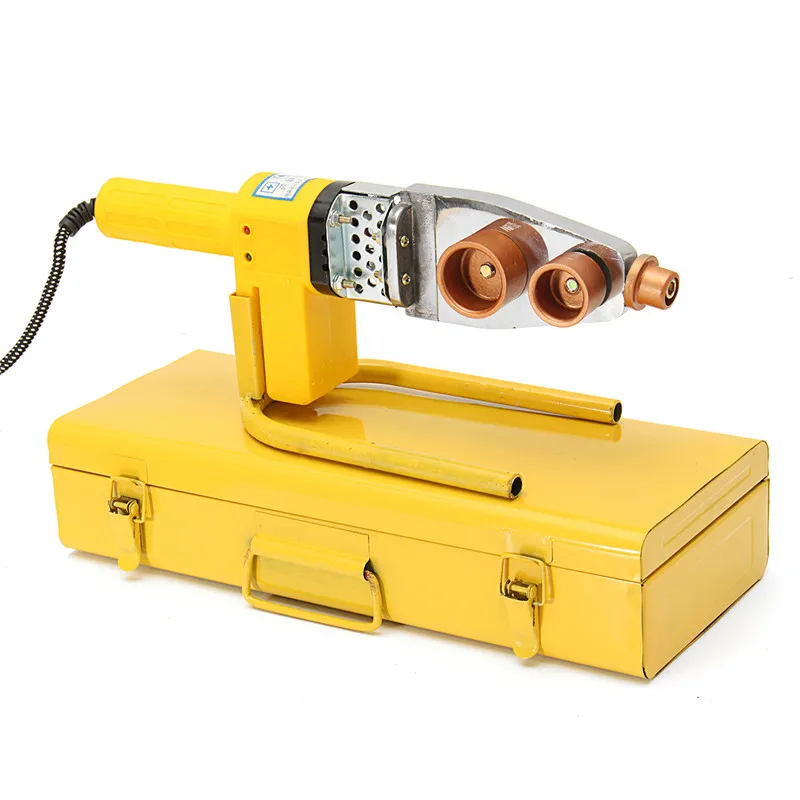 220 В 8 шт автоматический электрический сварочный инструмент Отопление PPR PE PP трубы сварные трубы сварочный аппарат+ головки+ подставка+ коробка желтый