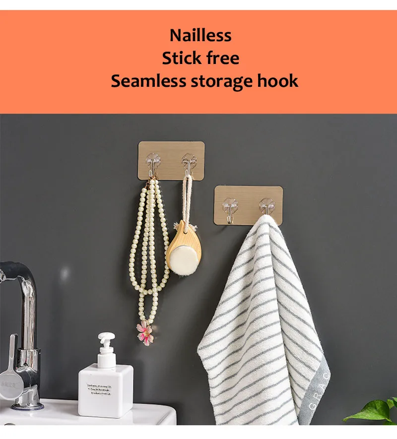 Double Row Wall Hooks For Hanging Self Adhesive Hooks Kitchen Bathroom Hangers Bag Key Wall Hooks Hangers Seamless (22)