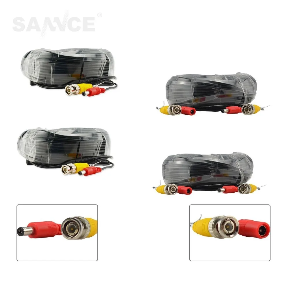 

SANNCE 4PCS A Lot 30M 100ft CCTV Cable BNC + DC Plug Video Power Cable for Wire Camera and DVR Surveillance System Accessories