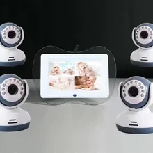 Высокое качество 2,4 ГГц цифровой беспроводной " Детский монитор DVR, 4 Запись каналов/Функция обнаружения движения 4 камеры+ 1 монитор