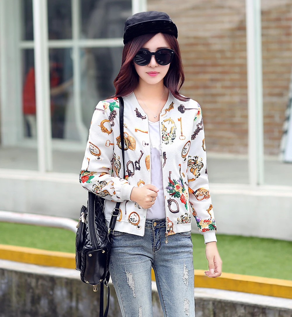 

new fashion new long-sleeved round neck women baseball clothes printing large size coat LET-SETTING