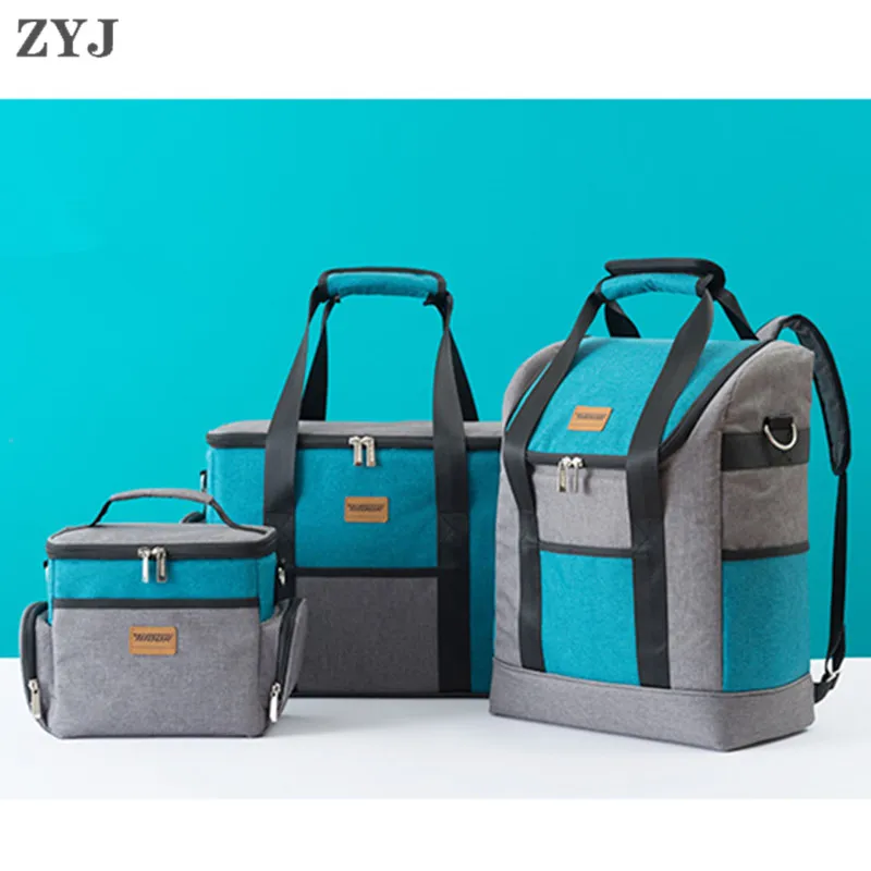 

ZYJ Outdoor Food Insulation Picnic Cooler Bags Takeout Warmer Cans Backpack Car Ice Shoulder Lunch Tote Cool Bag Package