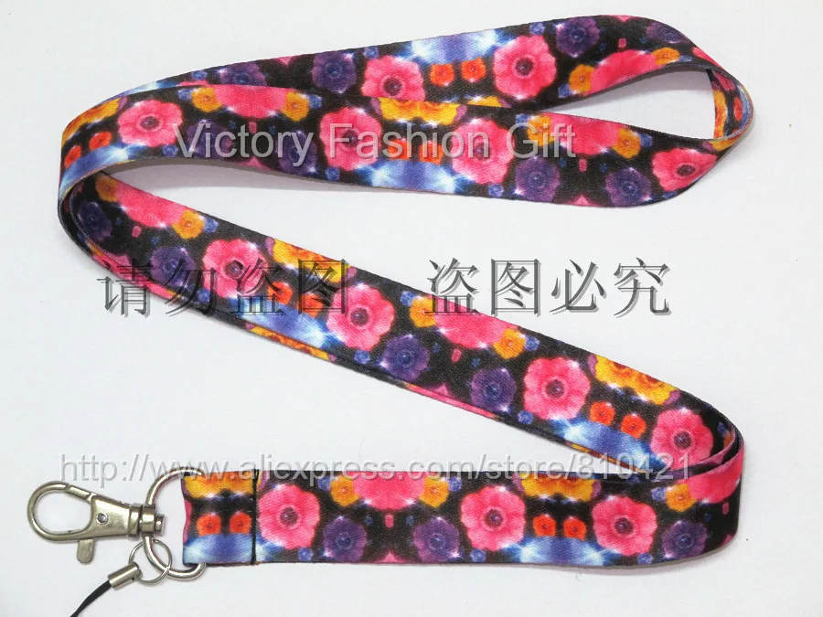 50pcs Free shipping flower Print key Lanyard ID phone Neck Strap vendor | Украшения и аксессуары