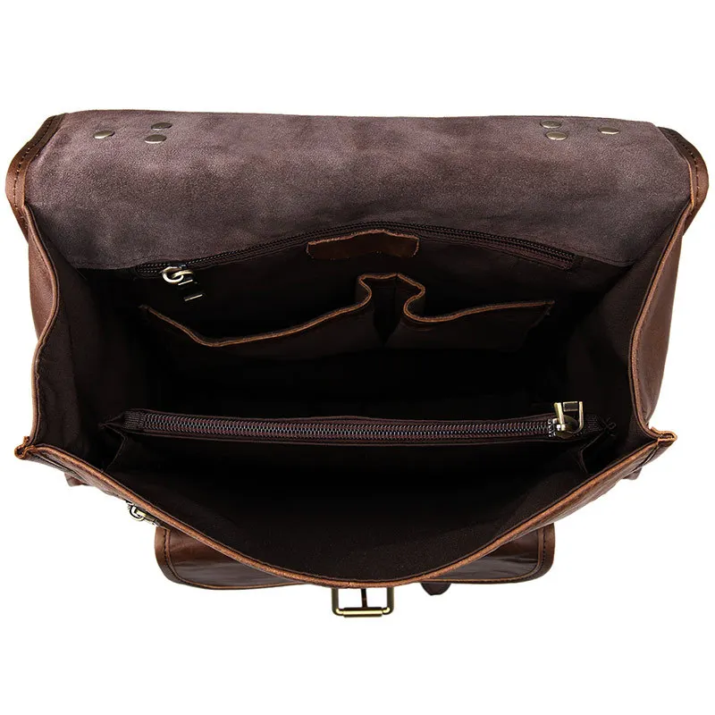 Nesitu Винтаж коричневый из натуральной кожи для женщин/мужчин рюкзаки из воловьей кожи мужские дорожные сумки# M7283