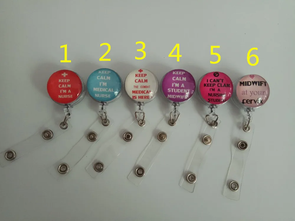 

KEEP CALM AND NURSE ON Retractable ID Badge Reel Various Design ID badge Holder