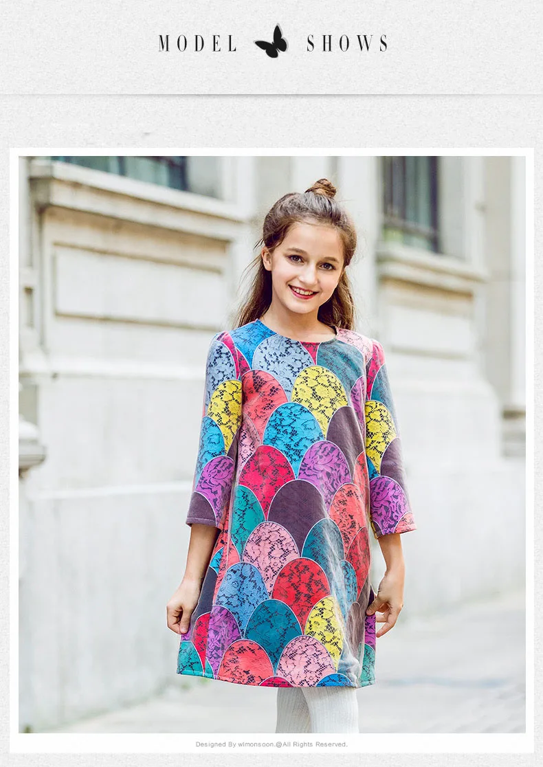 WL. Monsoon/Брендовое платье для девочек; осень г.; новое платье для девочек; платье принцессы «три четверти»; Детские платья для девочек