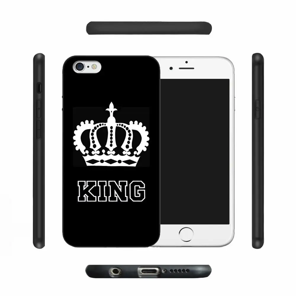 Роскошный силиконовый чехол для iphone 7plus 8 plus 7 6s 6 x xr xs max 11 pro милые king queen мягкий