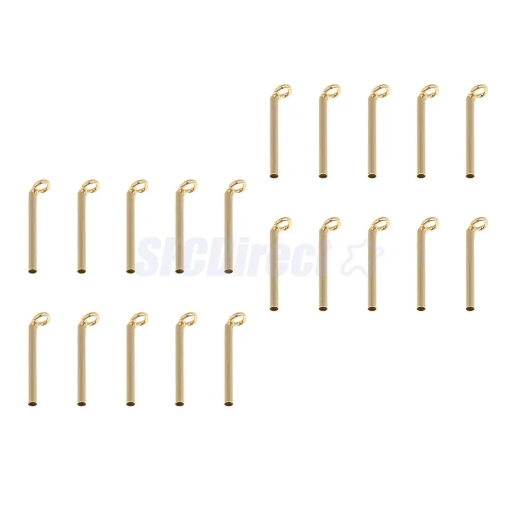 MagiDeal 20pcs Stainless Steel Fishing Rod Guides Tips Repair Kit Rod Building Fishing Tackle Eye Rings 1.1mm 1.2mm