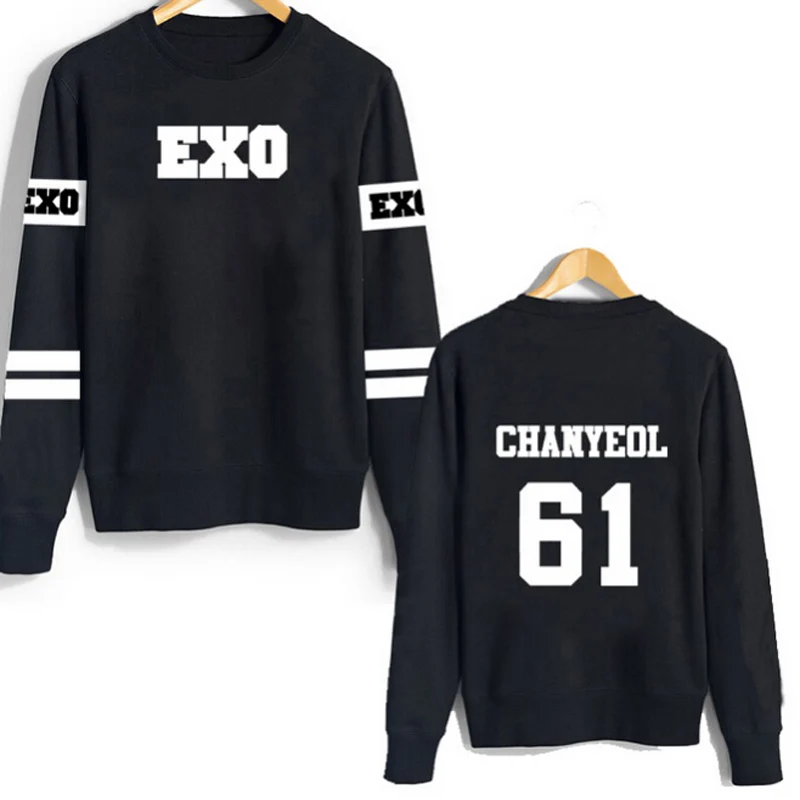 Beli EXO 88 Fashion Pria Hoodie dan Sweatshirt EXO 4 61 7 94 Street Wear Hip Hop Rock N Roll Lucu penggemar Musik Idol Pakaian Pullover