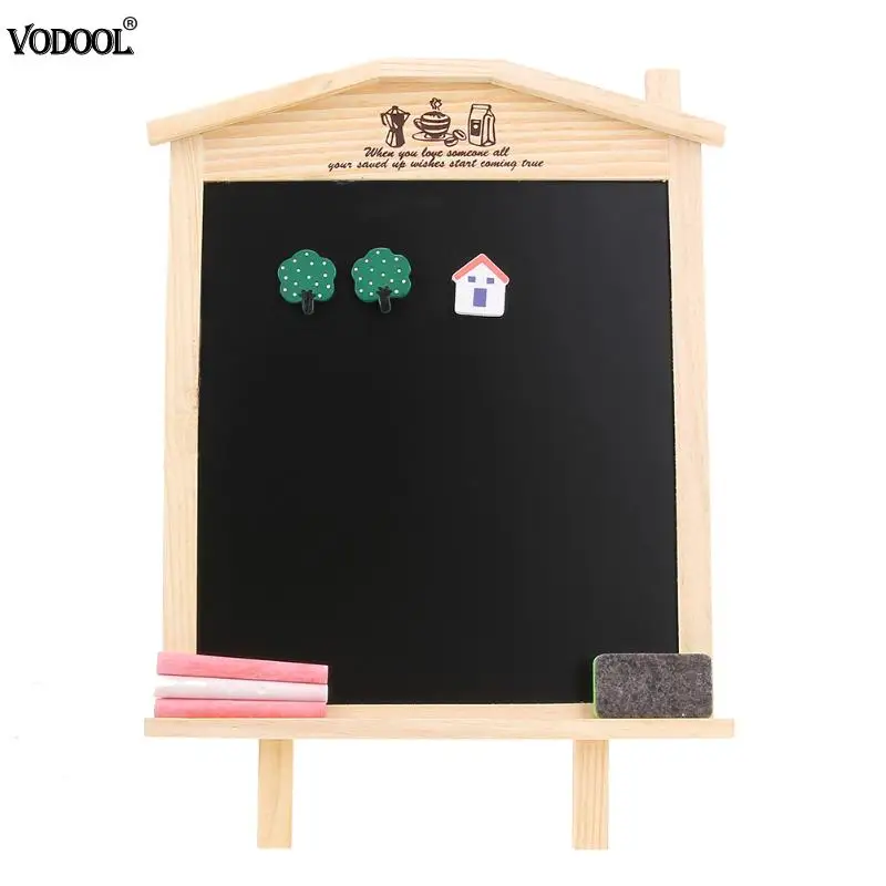 

36*17cm Desktop Bulletin Message Wood Blackboard Wooden Chalkboard Writing Drawing Black Board for School Office Coffee Bar