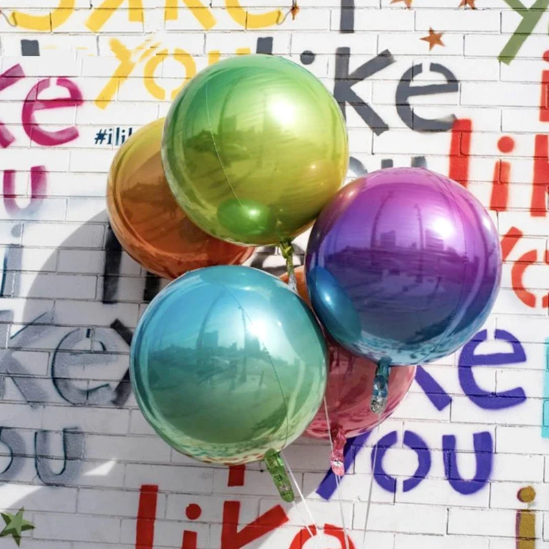 22 дюйма 4 D Фольга шар металлик латекса воздушный шар с гелием для вечерние диско на свадьбу и День рождения; реквизит для фотосессии игрушки