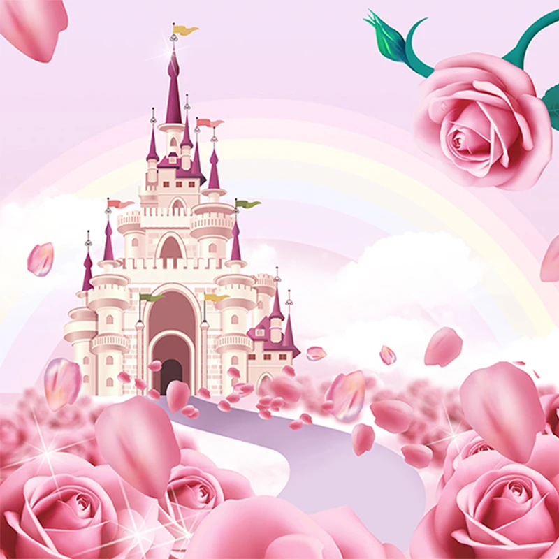 Фото обои 3D стерео мультфильм принцесса Замковая роспись девушка комната Домашний декор Нетканые Экологичные обои Papel де Parede