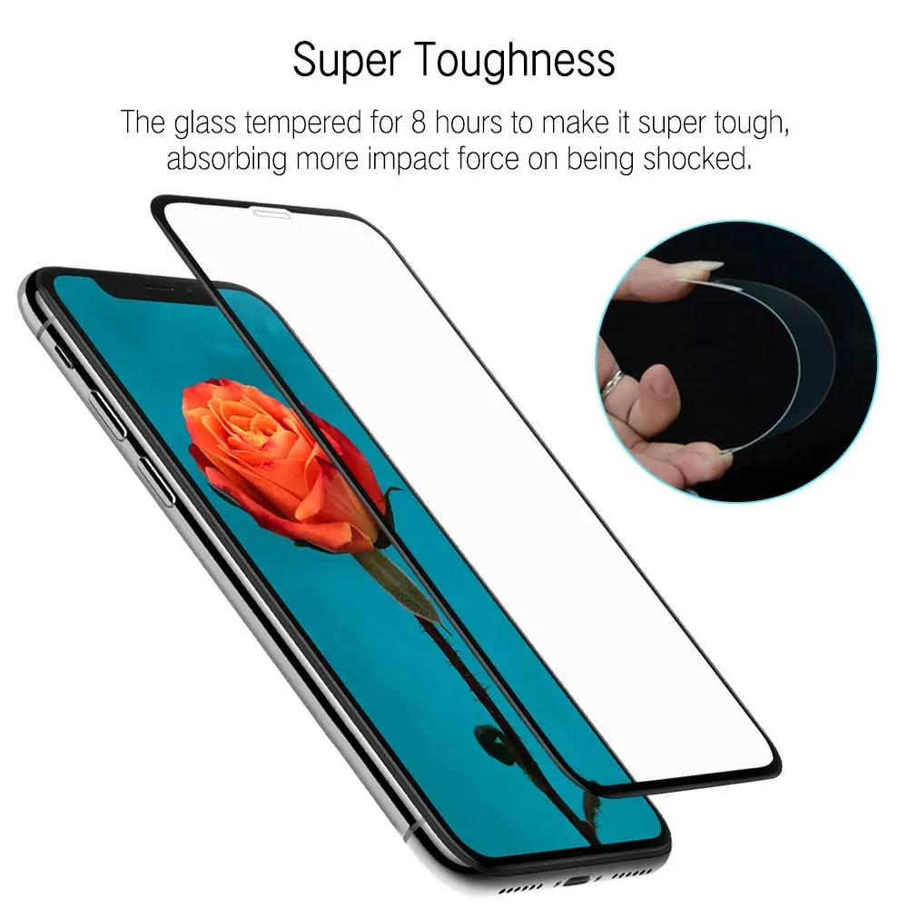 4D защита для экрана с изогнутыми краями iPhone X 10 стекло полное покрытие закаленное