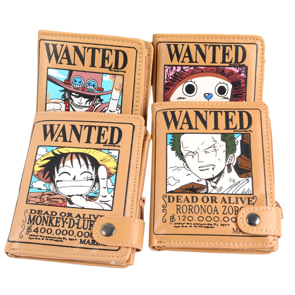 E-Mell цельный короткий кошелек Luffy Chopper Ace Zoro Wanted