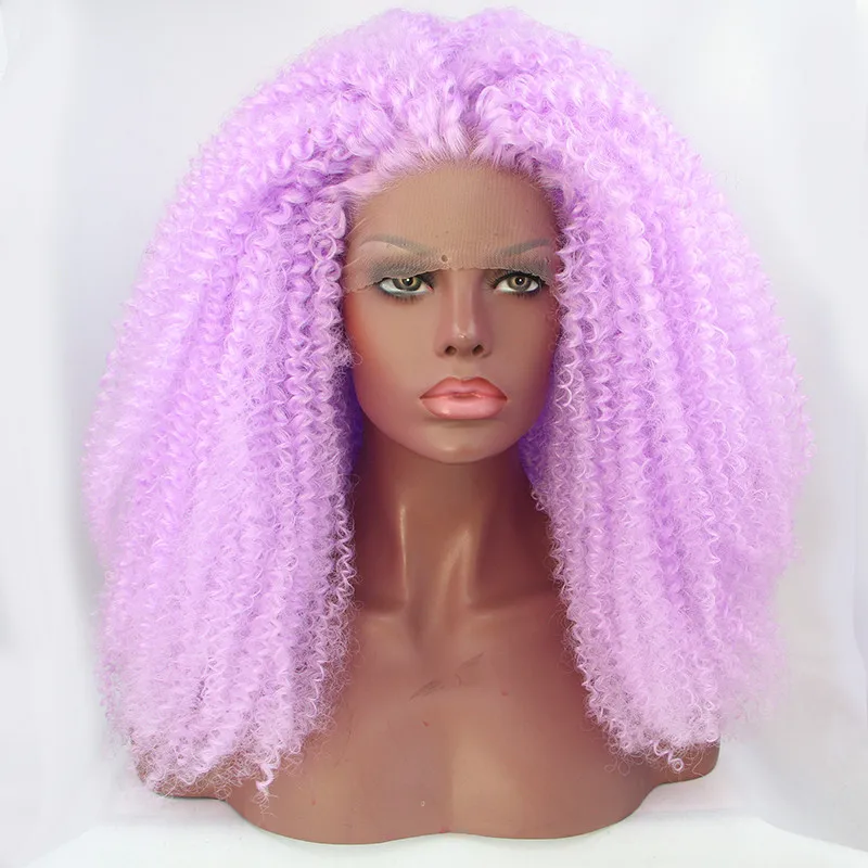 Cosplay Purple Hair Kinky Curly 100 Synthetic American Black