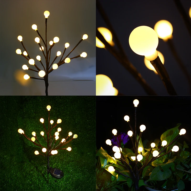 Kaufen Solar Baum Licht 20 LEDs Garten Licht Outdoor Landschaft Rasen Lampe Wasserdicht Warmweiß Led Solar Lampe Für Terrasse Weihnachten baum
