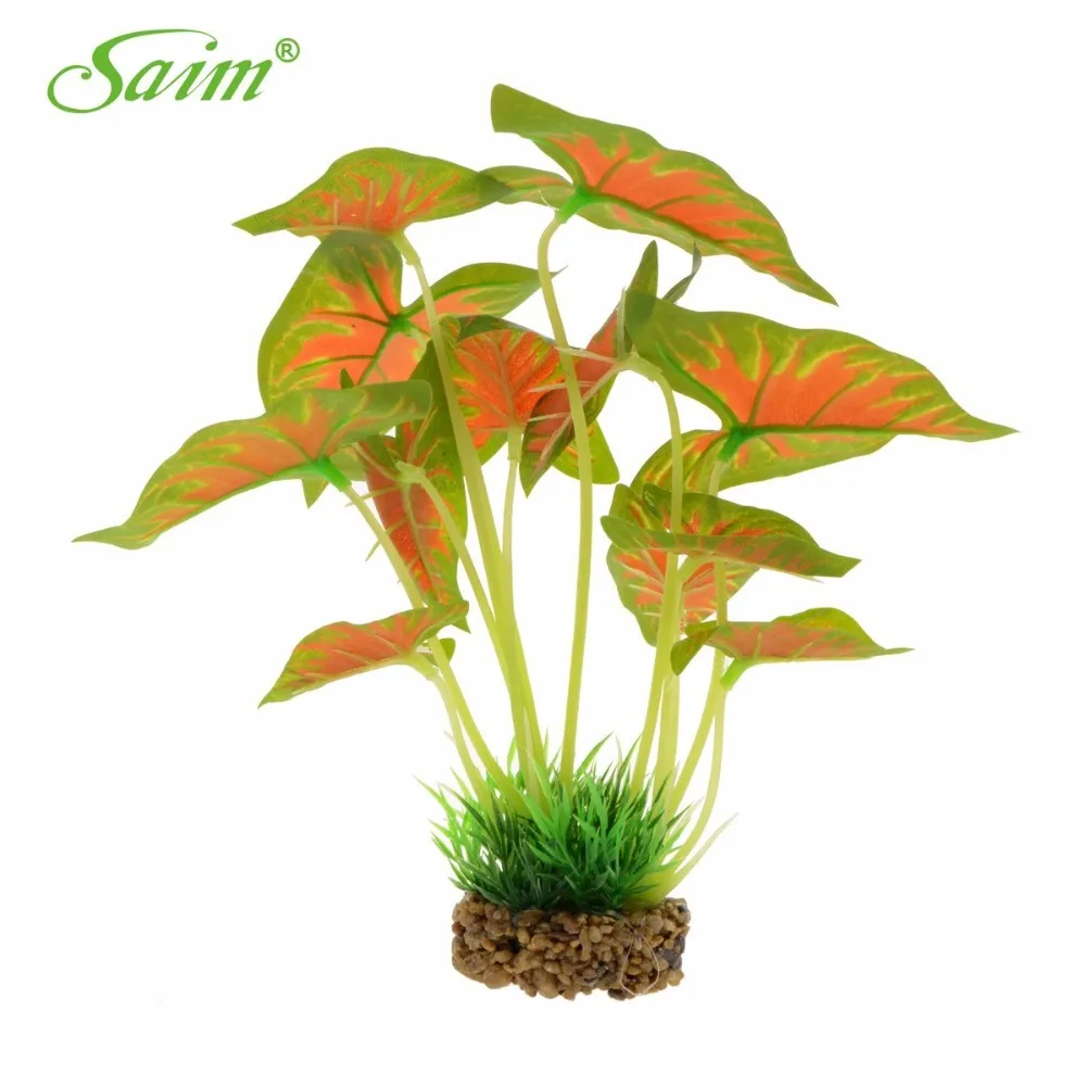 8.6 inch Red Syngonium Aquarium Fish Tank Decoration Ornament