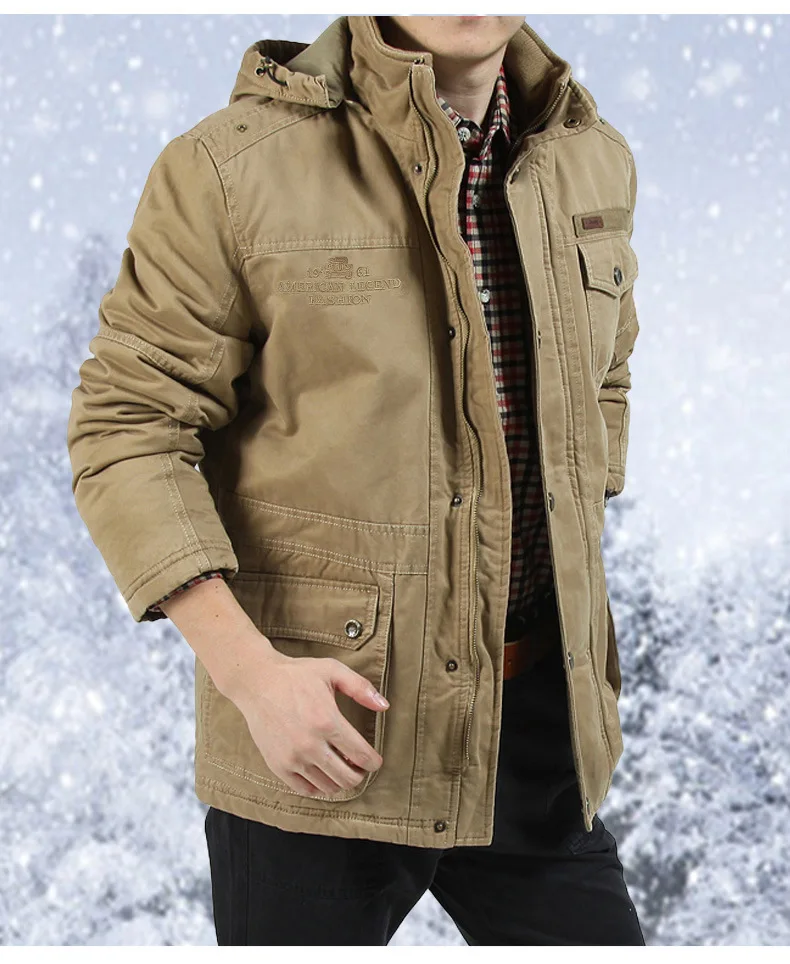 Жан di Ji ПУ брендовая одежда зима Куртки Для мужчин с капюшоном воротник Сгущает Стиль флис лайнер супер Теплая парка Для мужчин плюс Размеры 4xl 5XL