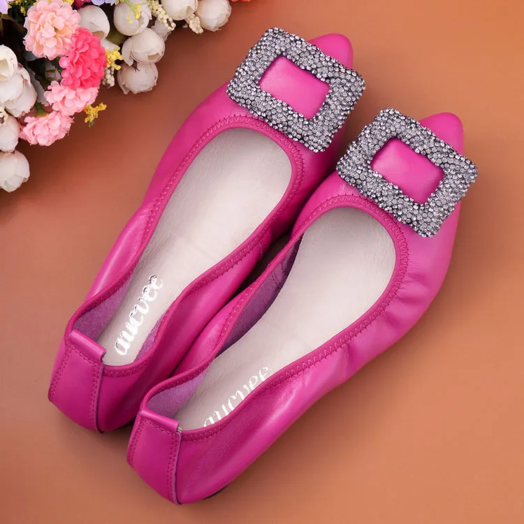 Designer Shoes Women Luxury 2018 Ballet Flats Sexy Pointed Toe Genuine Leather Shoes Women Ballerina Slip On Mocassim Feminino (17)