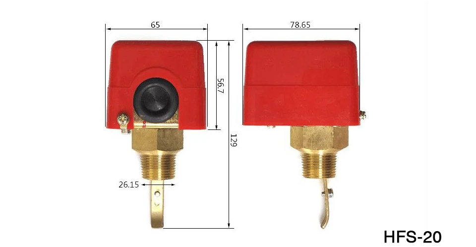 HFS-25 " AC220 3A воды/весло датчики потока Мужская резьба потока весло водяной насос переключатель потока HFS-20 3/4" HFS15 1/2"