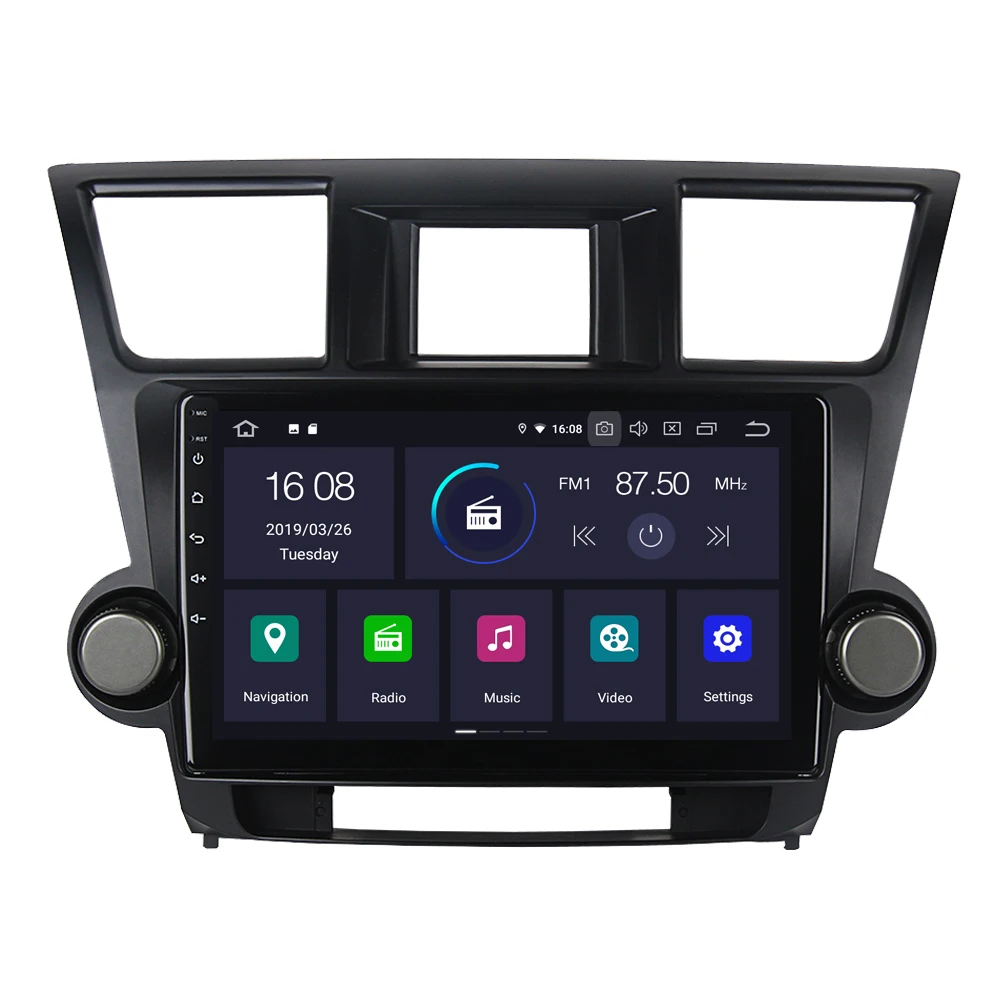 Android 9.0 For Toyota Highlander Kluger 2009 2013 Auto Car Radio